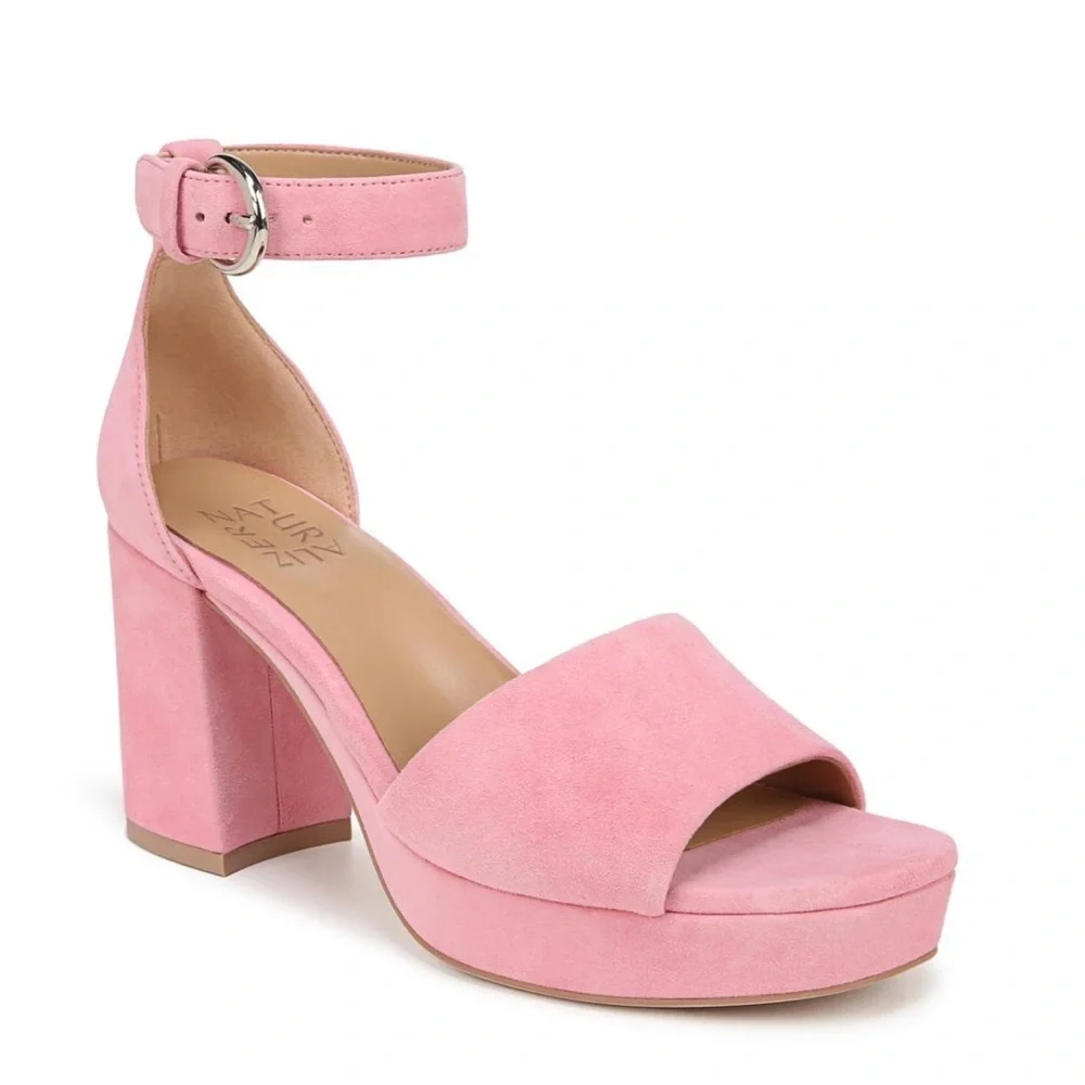 Naturalizer Pearlyn pink leather suede Barbiecore blockheel chunky 90’s platform